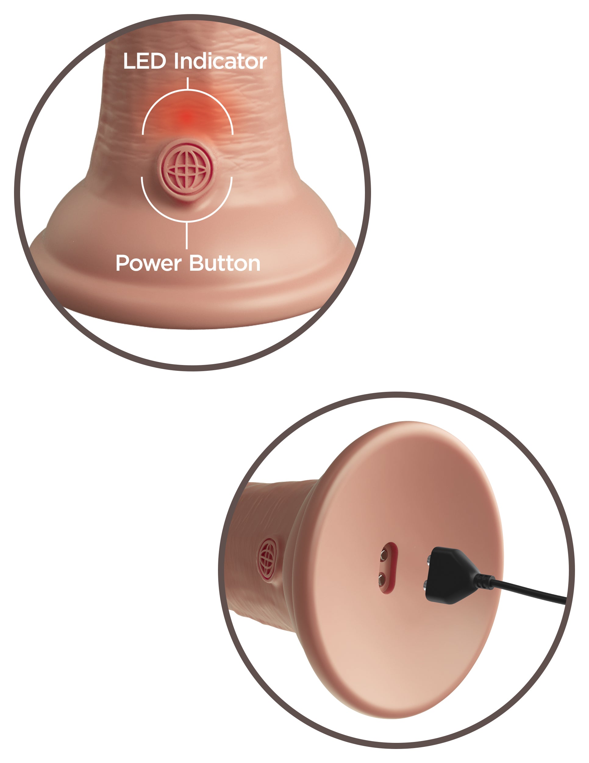 King Cock 7" Vibrating Silicone Dual Density Cock