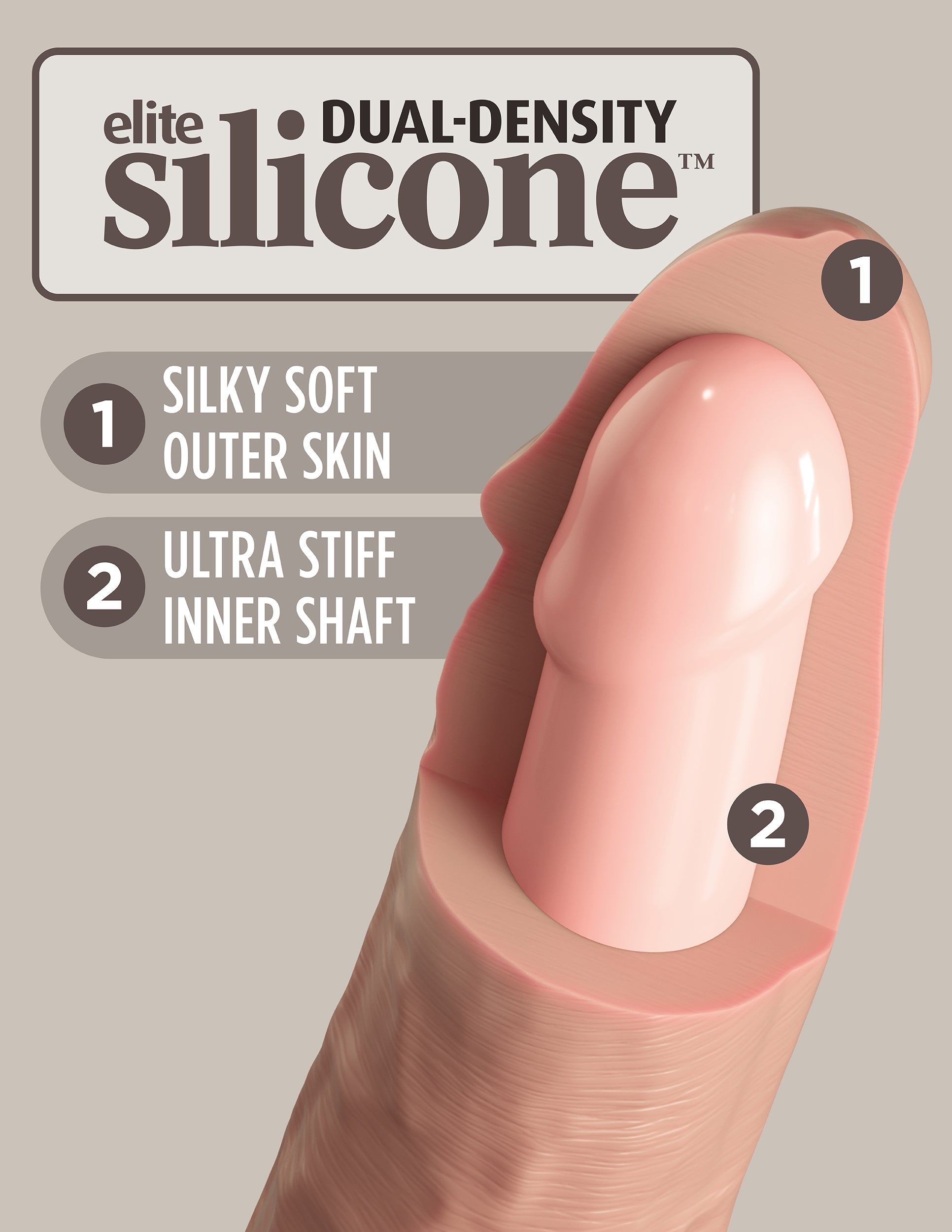 King Cock 8" Vibrating Silicone Dual Density Cock
