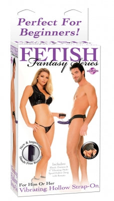 Fetish Fantasy  For Him or Her 6" Vibrating Hollow Strap On