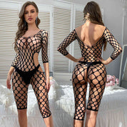 Open Net Body Stocking – Black