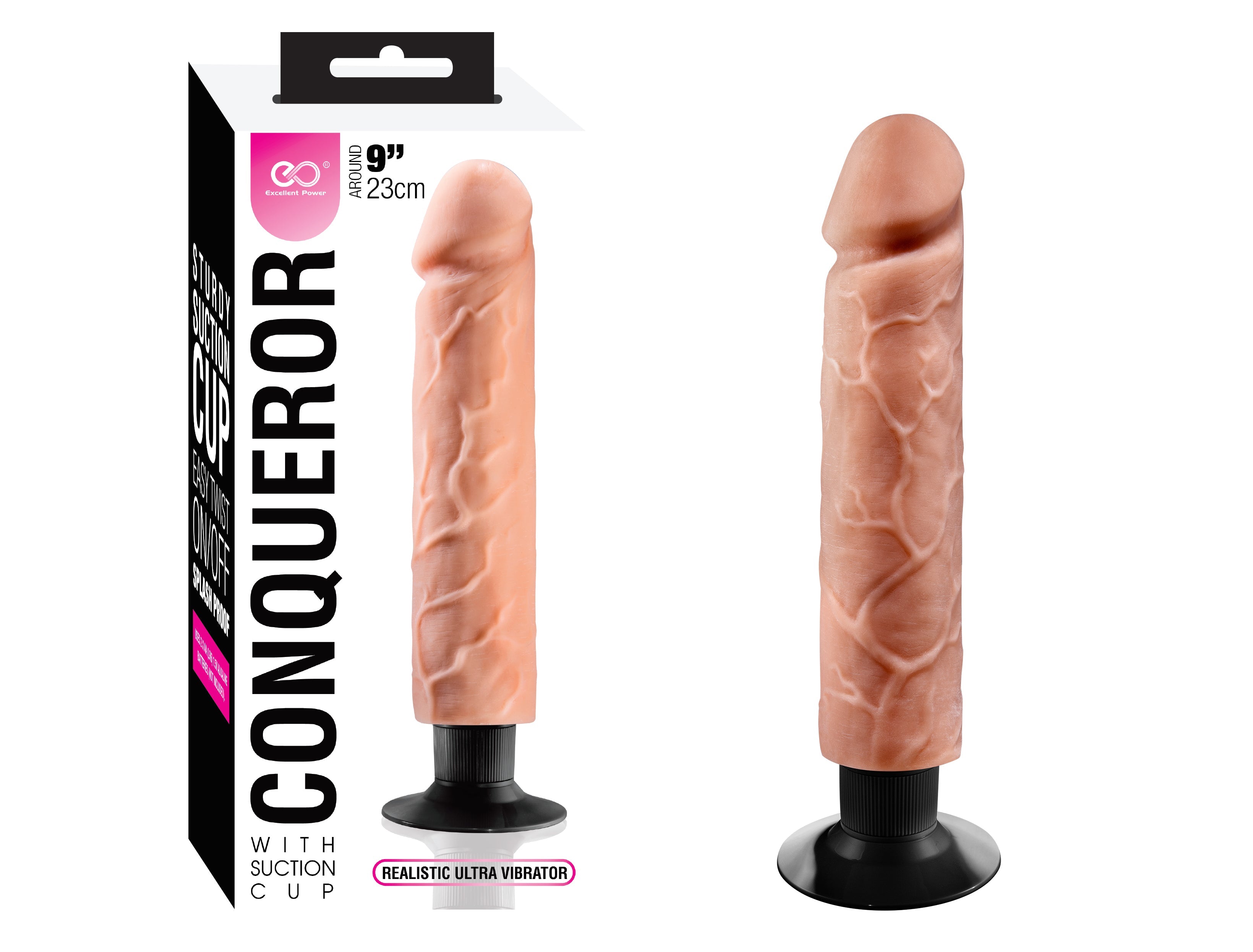 Conqueror Vibrating Suction Base Dildo