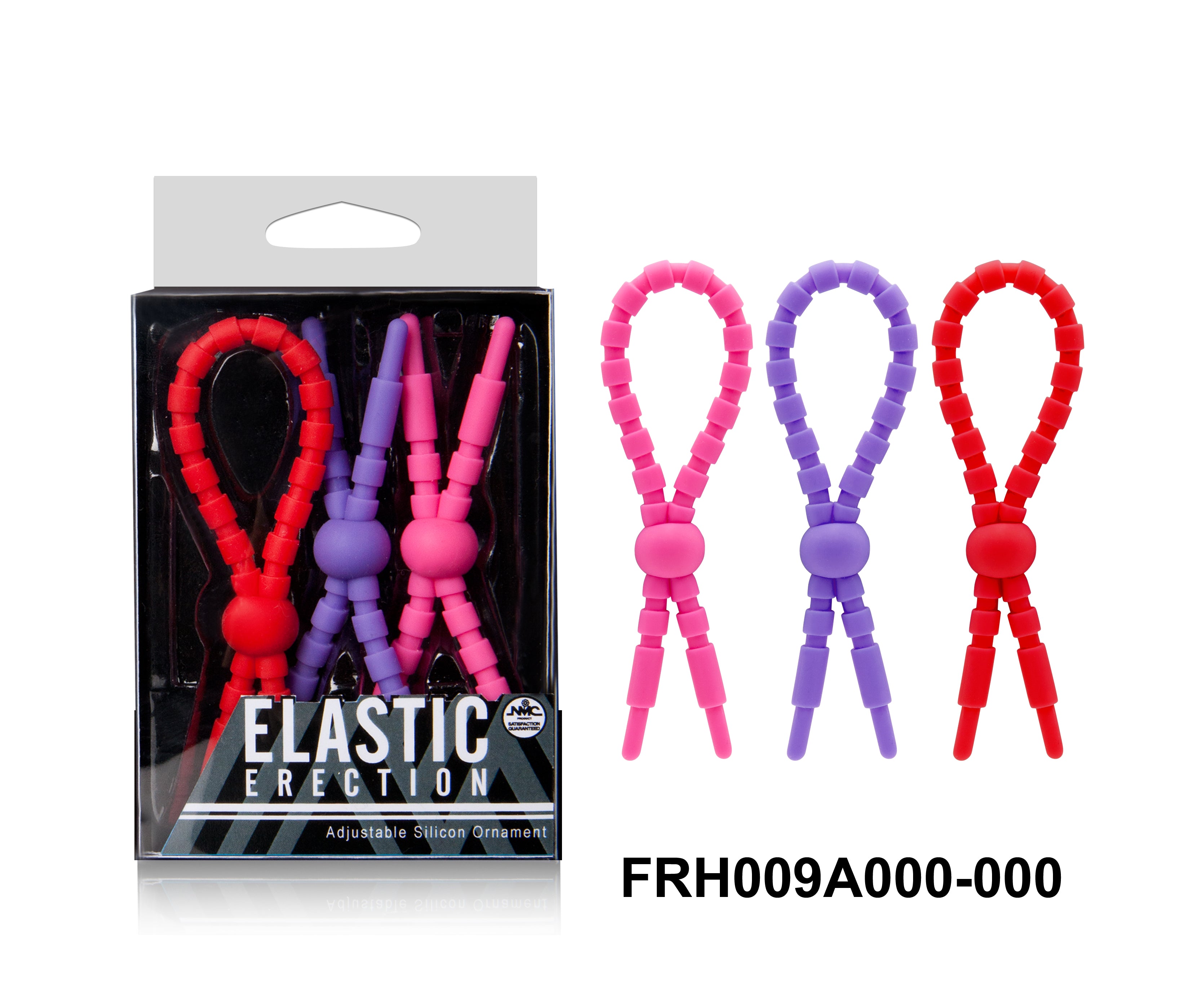 Elastic Erection 3pc Adjustable Cock Ring