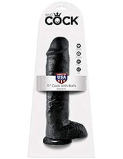 King Cock 11" With Balls Realistic Suction Dildo