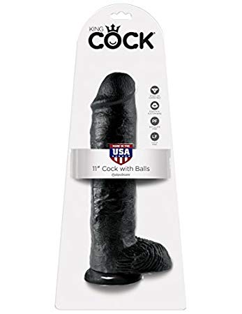 King Cock 11" With Balls Realistic Suction Dildo