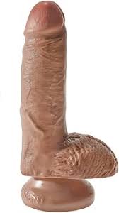 King Cock 7" with Balls Realistic Suction Dildo