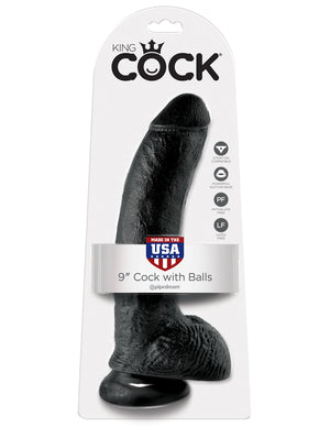 King Cock 9" With Balls Realistic Suction Dildo