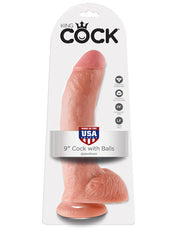 King Cock 9" With Balls Realistic Suction Dildo