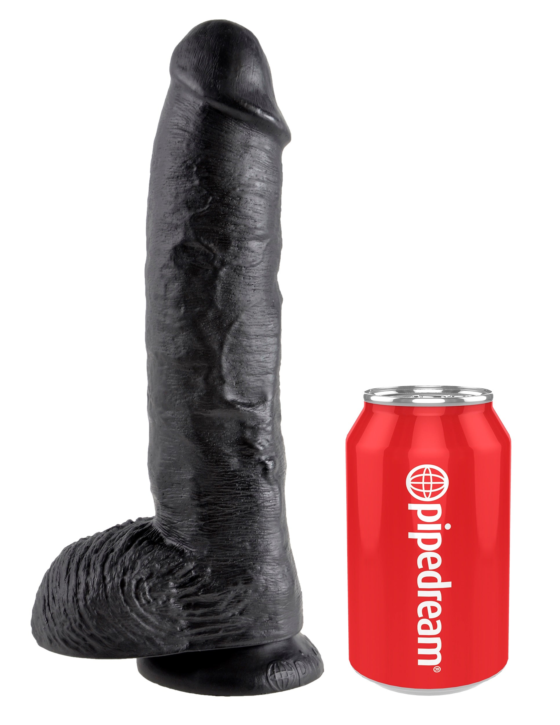 King Cock 10" with Balls Realistic Suction Dildo