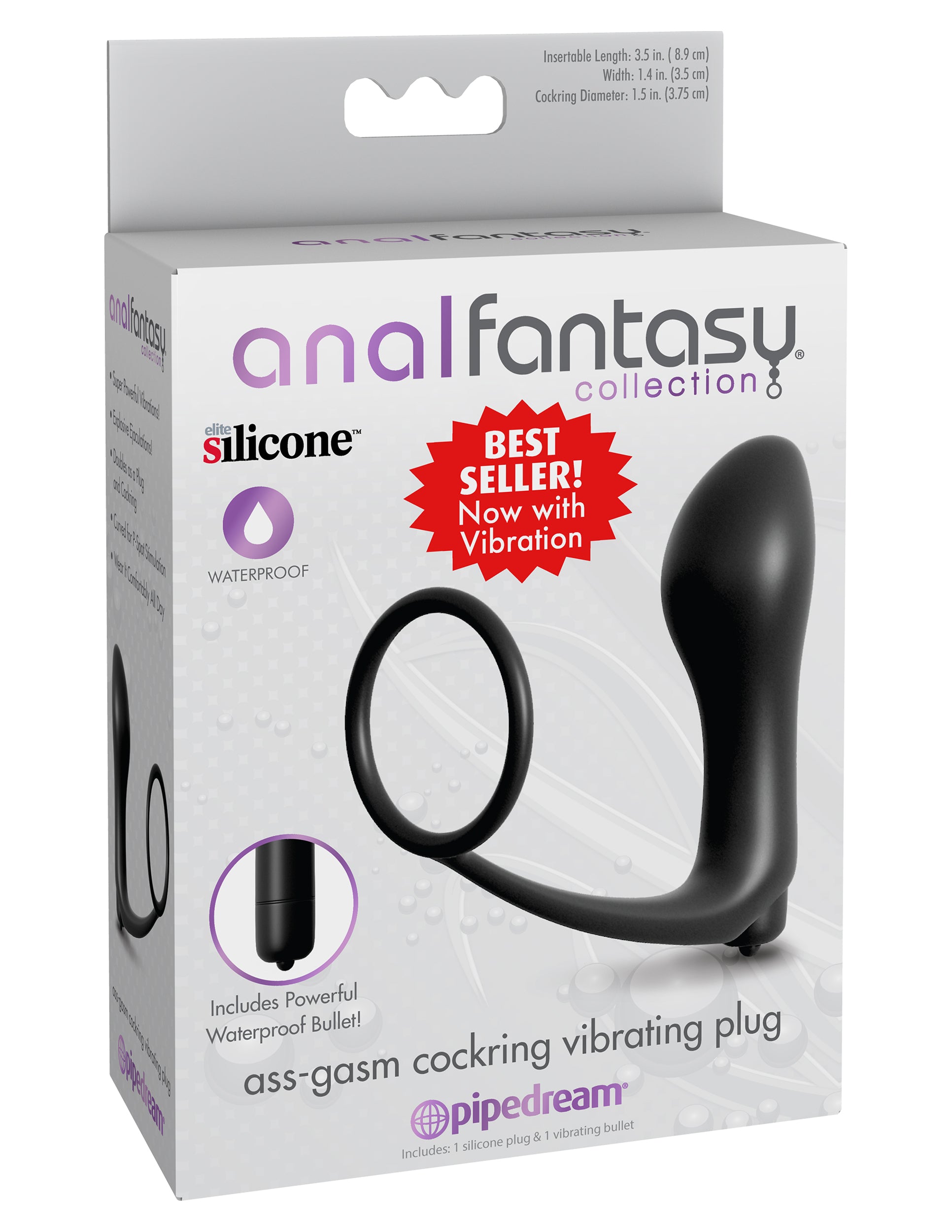 Anal Fantasy Ass Gasm Cockring Vibrating Plug