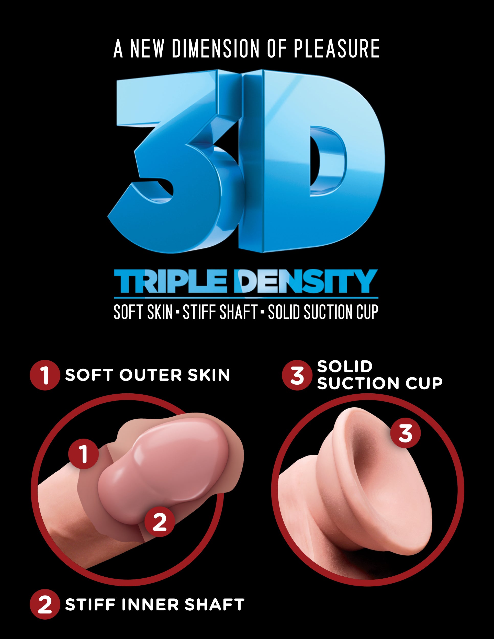 King Cock 6" Triple Density Suction Dildo