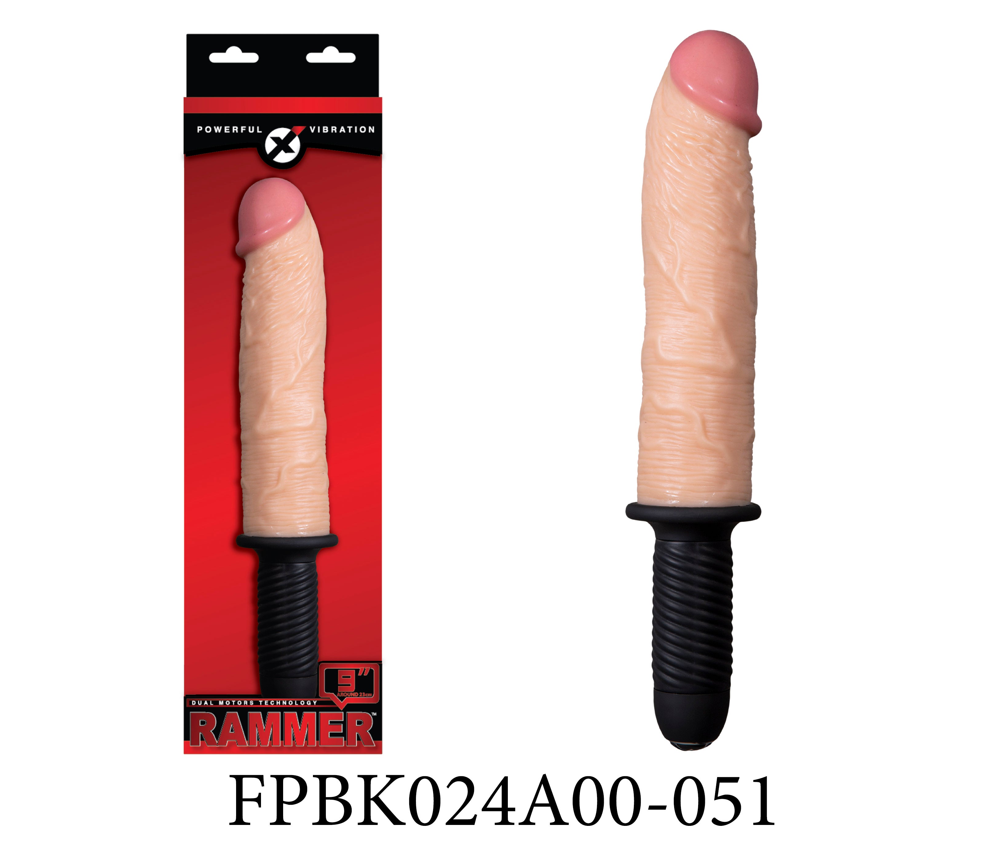 Rammer Thick Vibrating Dildo with Handle