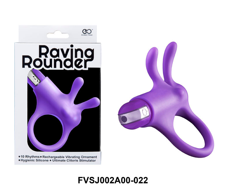 Raving Rounder Rechargeable Vibrating Rabbit Cock Ring