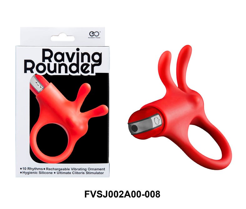 Raving Rounder Rechargeable Vibrating Rabbit Cock Ring