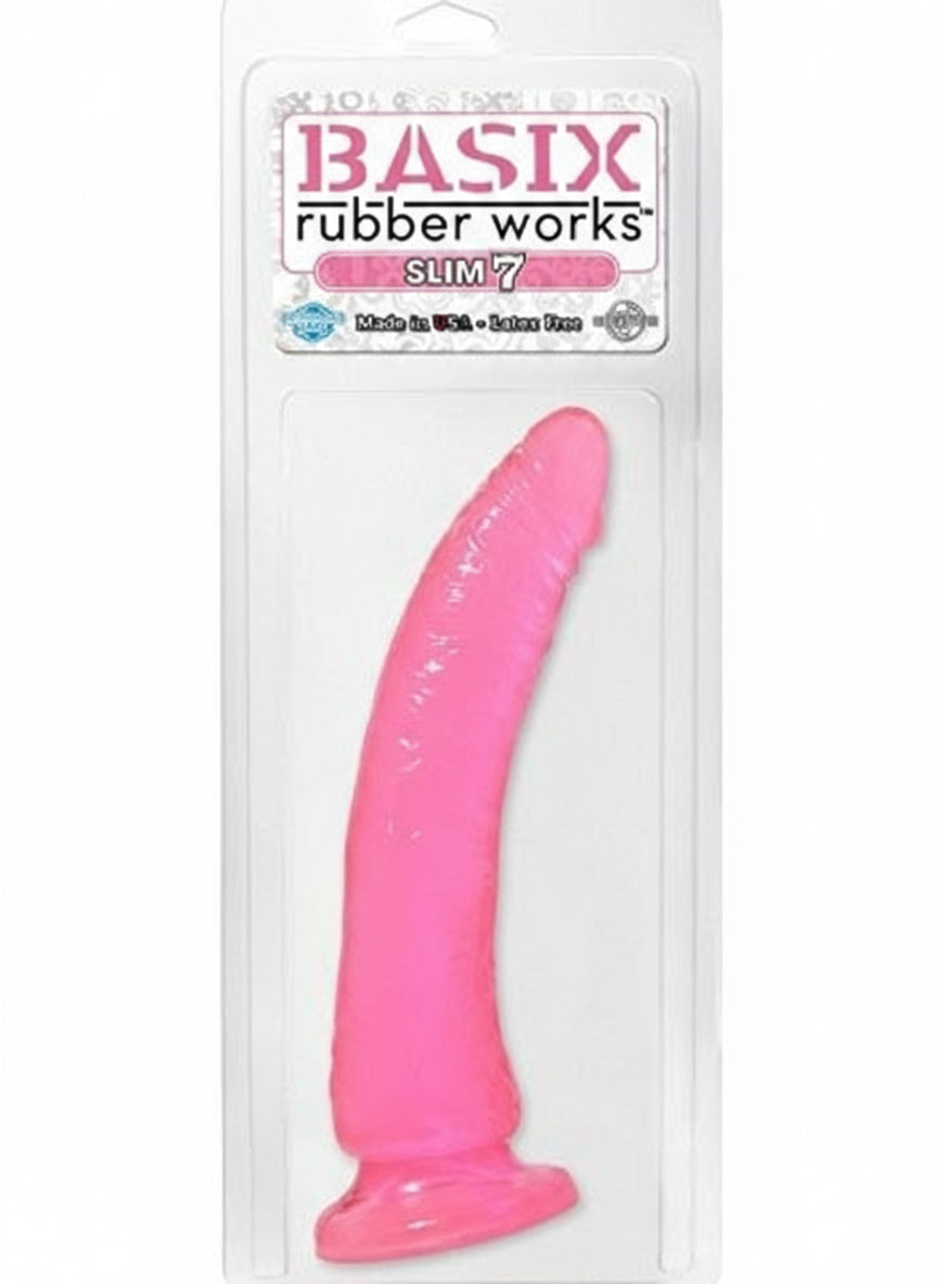 Basix Slim 7" Dildo with Suction Base